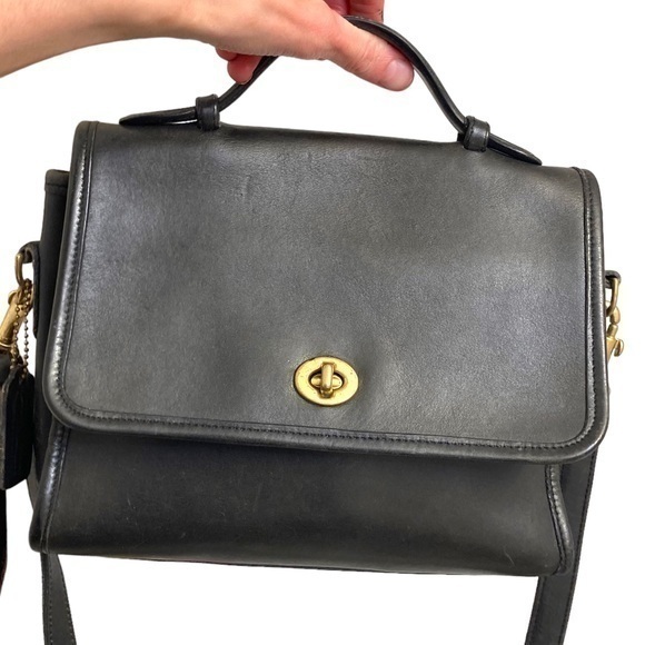 Coach Handbags - Coach 9870 black leather court bag made in Costa Rica black